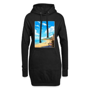 Saint Malo France Poster de voyage vintage souvenir - Sweat-shirt à capuche long Femme - noir - Devant