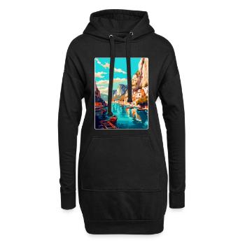 Omis Kroatien Vintage Reiseplakat WPA Souvenir - Hoodie-Kleid - Schwarz - Vorne