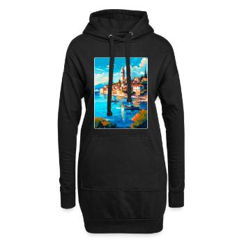 Korcula Kroatien Vintage Reiseplakat Souvenir WPA - Hoodie-Kleid - Schwarz - Vorne