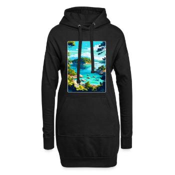 Mljet Nationalpark Kroatien Vintage Reiseplakat - Hoodie-Kleid - Schwarz - Vorne