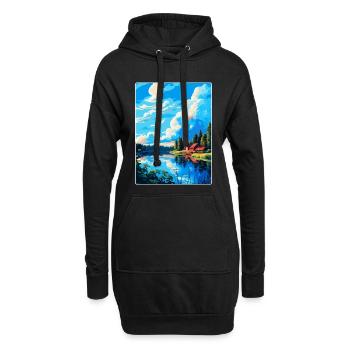 Falun Suède Affiche de voyage vintage WPA Souvenir - Sweat-shirt à capuche long Femme - noir - Devant