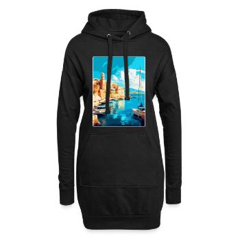 Héraklion Grèce Affiche de voyage vintage souvenir - Sweat-shirt à capuche long Femme - noir - Devant
