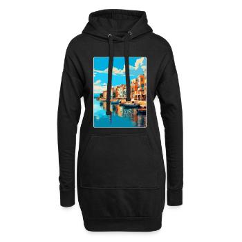 Rethymno Griechenland Vintage Reiseplakat Souvenir WPA - Hoodie-Kleid - Schwarz - Vorne