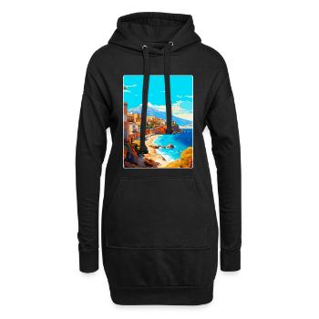 Crète Grèce Affiche de voyage vintage WPA Souvenir - Sweat-shirt à capuche long Femme - noir - Devant