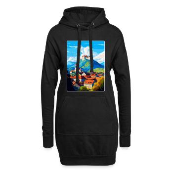 Ljubljana Slovénie Affiche de voyage vintage souvenir - Sweat-shirt à capuche long Femme - noir - Devant