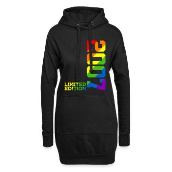 LGBTQ 2007 ARC-EN-CIEL QUEER 18E ANNIVERSAIRE PRIDE - Sweat-shirt à capuche long Femme - noir - Devant