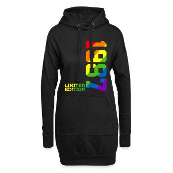FIERTÉ QUEER IREN-CIEL 39E ANNIVERSAIRE DE L’ENVERGURE LGBTQ 1987 - Sweat-shirt à capuche long Femme - noir - Devant