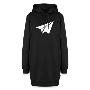 Papierflieger Origami Geschenk Pilot Flugbegleiter - Hoodie-Kleid - Schwarz - Vorne - AI Model Female 172 light (172cm)