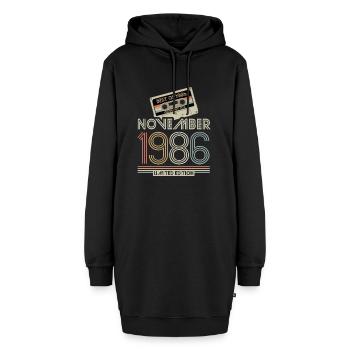 Limited Edition November Best of 1986 Kassette - Hoodie-Kleid - Schwarz - Vorne - AI Model Female 172 light (172cm)