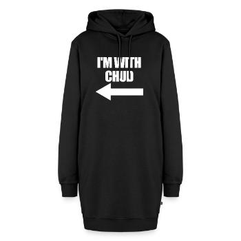 Ich bin bei Chud Arrow Left Funny Chud - Hoodie-Kleid - Schwarz - Vorne - AI Model Female 172 light (172cm)