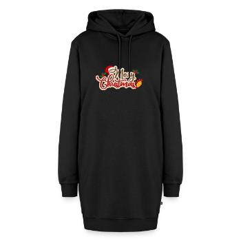Frohe Weihnachten - Hoodie-Kleid - Schwarz - Vorne - AI Model Female 172 light (172cm)
