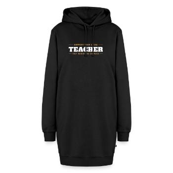 Unterstützen Sie Ihre örtlichen Lehrer gekaufte Materialien - Hoodie-Kleid - Schwarz - Vorne - AI Model Female 172 light (172cm)