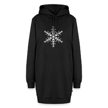 Schmetterling Schneeflocke Muster Winter Weihnacht - Hoodie-Kleid - Schwarz - Vorne - AI Model Female 172 light (172cm)