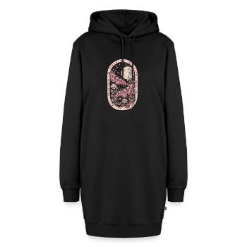 More Magic, More Nature – Mystische Nachtfalter - Hoodie-Kleid - Schwarz - Vorne - AI Model Female 172 light (172cm)