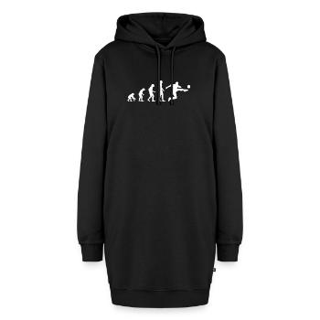 Fußballer Evolution - Hoodie-Kleid - Schwarz - Vorne - AI Model Female 172 light (172cm)