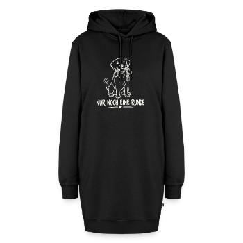 Nur Noch Eine Runde Hund - Hoodie-Kleid - Schwarz - Vorne - AI Model Female 172 light (172cm)
