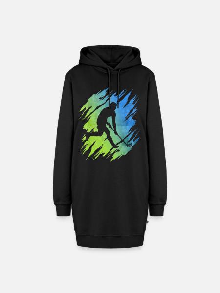 Unihockey Spieler Floorballspieler Floorball - Hoodie-Kleid - Schwarz