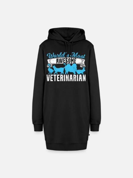 Weltbester Tierarzt - Hoodie-Kleid - Schwarz