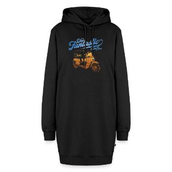 DDR Krause Duo Oldtimer Moped Dreirad - Hoodie-Kleid - Schwarz - Vorne - AI Model Female 172 light (172cm)