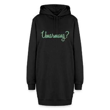 Umarmung? - Hoodie-Kleid - Schwarz - Vorne - AI Model Female 172 light (172cm)