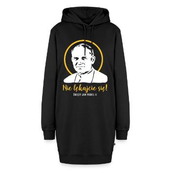 Fürchtet euch nicht - Papst Johannes Paul II JP2 - Hoodie-Kleid - Schwarz - Vorne - AI Model Female 172 light (172cm)