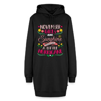 November Girls Sunshine Birthday Bday Geburtstag - Hoodie-Kleid - Schwarz - Vorne - AI Model Female 172 light (172cm)
