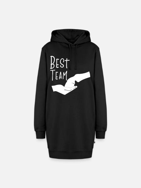 Cooles Pferde Shirt - Bestes Team Pferd + Mensch - Hoodie-Kleid - Schwarz
