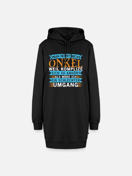 Man Nennt Mich Onkel Komplize Spruch Lustig - Hoodie-Kleid - Schwarz