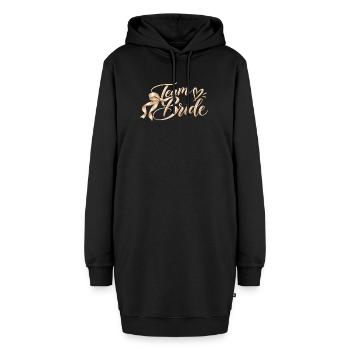 Team Bride Roségold  - Hoodie-Kleid - Schwarz - Vorne - AI Model Female 172 light (172cm)