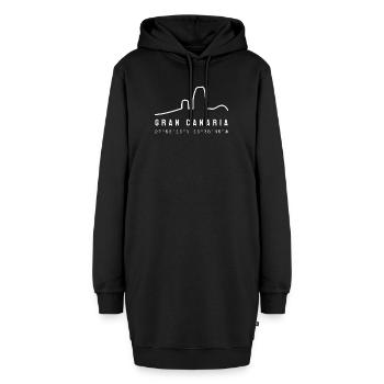Koordinaten von Gran Canaria - Hoodie-Kleid - Schwarz - Vorne - AI Model Female 172 light (172cm)