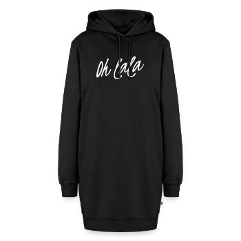 Oh La La Ohlala Französisch Vive La France - Hoodie-Kleid - Schwarz - Vorne - AI Model Female 172 light (172cm)