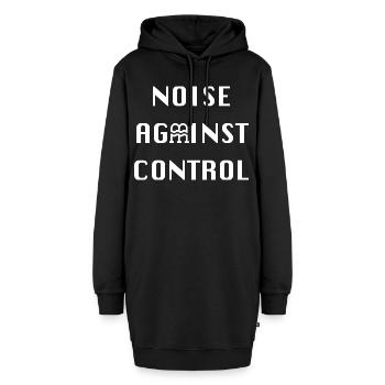 Lärm gegen Kontrolle - Hoodie-Kleid - Schwarz - Vorne - AI Model Female 172 light (172cm)