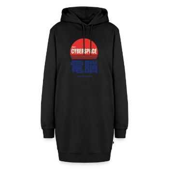 Besuchen Sie Cyberspace Land Of The Rising Byte - Hoodie-Kleid - Schwarz - Vorne - AI Model Female 172 light (172cm)