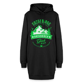 Erzgebirge Ei Wie Is Des Fei Schie Arzgebirch - Hoodie-Kleid - Schwarz - Vorne - AI Model Female 172 light (172cm)