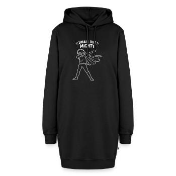 Small But Mighty Superheld Kinder Dabbing - Hoodie-Kleid - Schwarz - Vorne - AI Model Female 172 light (172cm)