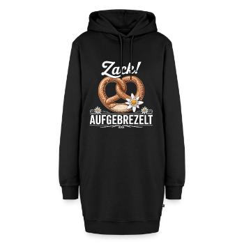 Zack Aufgebrezelt Brezel Spaß Volksfest - Hoodie-Kleid - Schwarz - Vorne - AI Model Female 172 light (172cm)