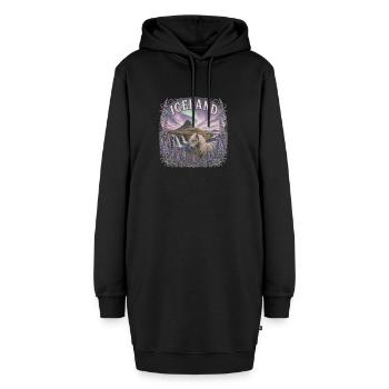 Iceland Reise – Island Nordlicht Natur - Hoodie-Kleid - Schwarz - Vorne - AI Model Female 172 light (172cm)