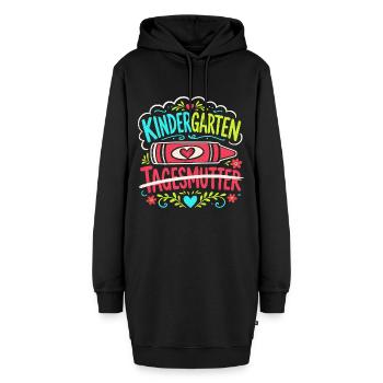 Hallo Kindergarten Tagesmutter - Hoodie-Kleid - Schwarz - Vorne - AI Model Female 172 light (172cm)