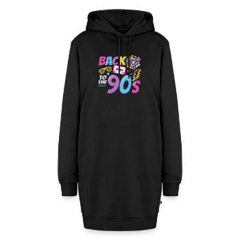 90er Jahre Party Kostüm Retro 90s Mottoparty - Hoodie-Kleid - Schwarz - Vorne - AI Model Female 172 light (172cm)