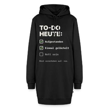 todo-heute - Hoodie-Kleid - Schwarz - Vorne - AI Model Female 172 light (172cm)