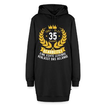 Rente 2027 nach 35 Jahre gearbeitet - Hoodie-Kleid - Schwarz - Vorne - AI Model Female 172 light (172cm)