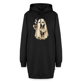 MEH Geist Mit Französischer Bulldogge Und - Hoodie-Kleid - Schwarz - Vorne - AI Model Female 172 light (172cm)
