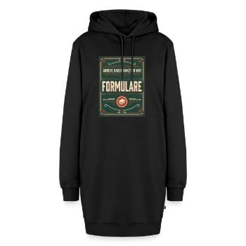 Formulare Etikett Bürokratie Satire - Hoodie-Kleid - Schwarz - Vorne - AI Model Female 172 light (172cm)
