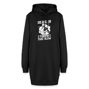 Go Big Or Throw Boxing Gloves - Hoodie-Kleid - Schwarz - Vorne - AI Model Female 172 light (172cm)