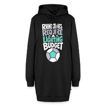 Strass – Rhinestones Require a Lighting Budget - Hoodie-Kleid - Schwarz - Vorne - AI Model Female 172 light (172cm)