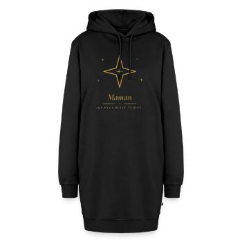 Mama, mein schönster Stern – Mama-Geschenk - Hoodie-Kleid - Schwarz - Vorne - AI Model Female 172 light (172cm)