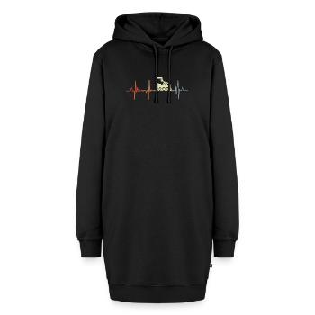 Rollschuhlaufen Herzfrequenz Vintage - Hoodie-Kleid - Schwarz - Vorne - AI Model Female 172 light (172cm)