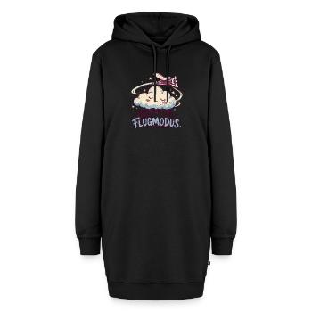 Kopf im Flugmodus Wolkenflug-Design - Hoodie-Kleid - Schwarz - Vorne - AI Model Female 172 light (172cm)