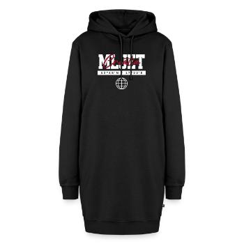 Mljet Kroatien Koordinaten Reise Souvenir - Hoodie-Kleid - Schwarz - Vorne - AI Model Female 172 light (172cm)