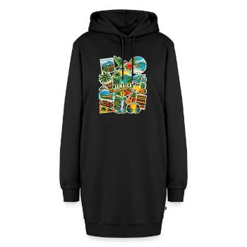 Jamaika Reisesticker - Hoodie-Kleid - Schwarz - Vorne - AI Model Female 172 light (172cm)